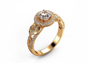 Packshot pierścionka zaręczynowego