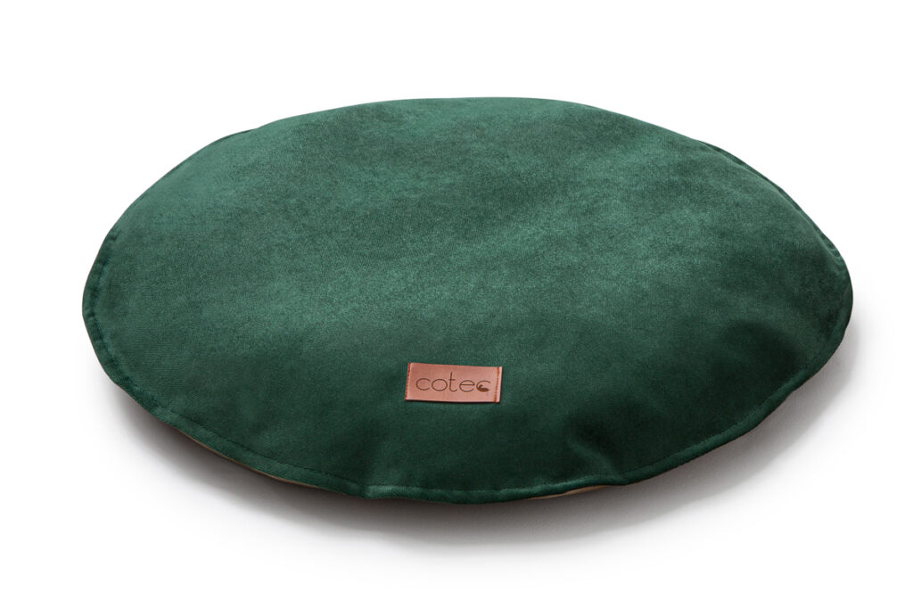 Okrągła poduszka/legowisko dla kota – kolor zielony, zdjęcie produktowe