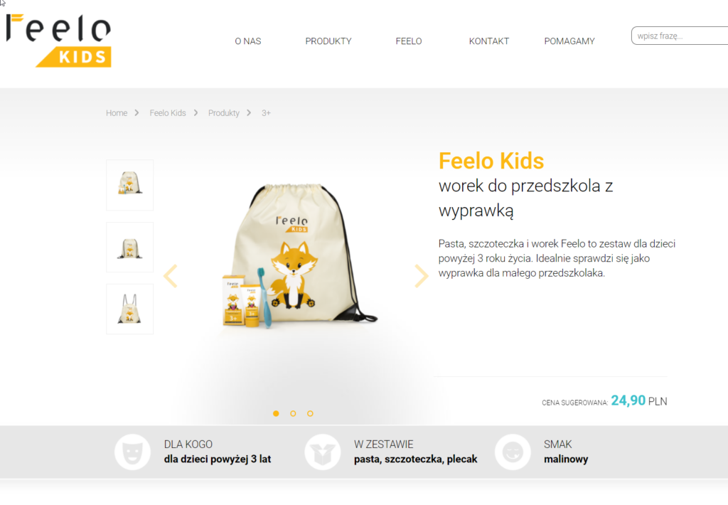 Fotografia produktowa na stronie internetowej