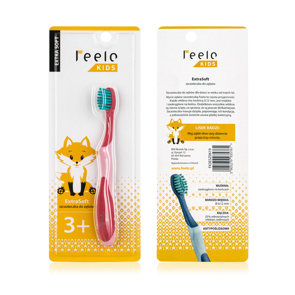 Dziecięce szczoteczki, packshoty do opakowań dla firmy z Warszawy.