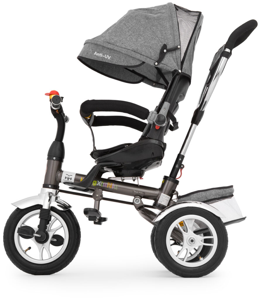 Trójkołowy rowerek dla dziecka (wersja szara) – packshot e-commerce